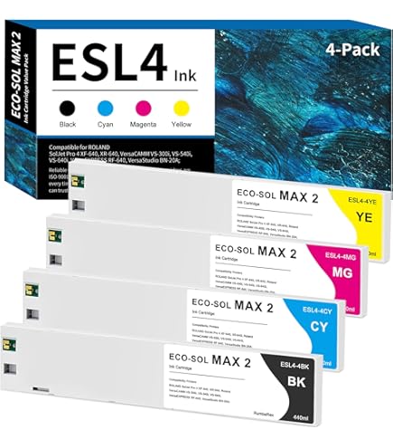 新品未開封 ローランド ECO-SOL MAX2 インク 7色セット 440cc Amazon.com: Roland ECO-COL MAX2 ESL4-4CY Ink 440ml - Cyan